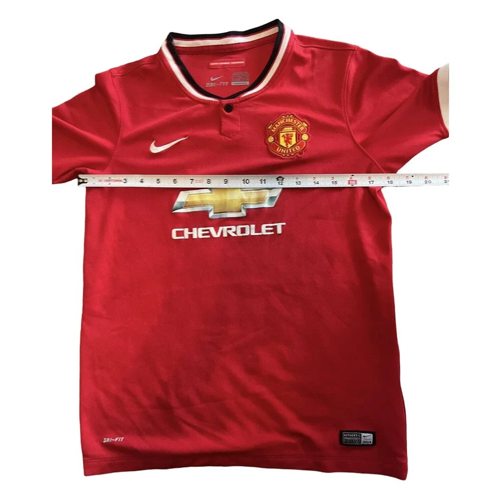 NIKE DRI-FIT Manchester United Home Knit Jersey 2014/15, Chevy, Red| Youth: XL